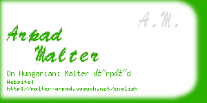 arpad malter business card
